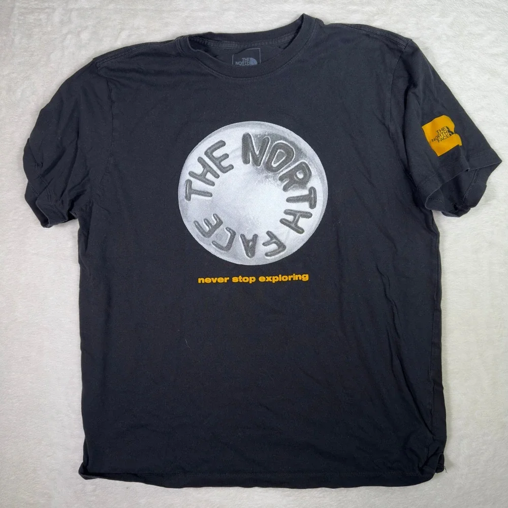 The North Face Mens T Shirt Black Short Sleeve Never Stop Exploring Graphic L‎